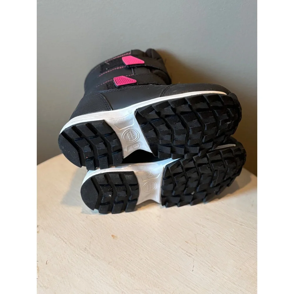 Wonder Nation Kids Black‎ Pink Winter Snow Boots Toddler Size 1